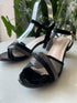 Rhinestone Embedded Open Toe Buckle Straps